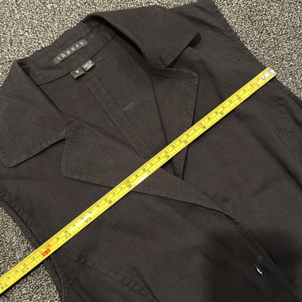 Theory Black Sleeveless Midi Shirt Dress with Belt - Picture 13 of 13